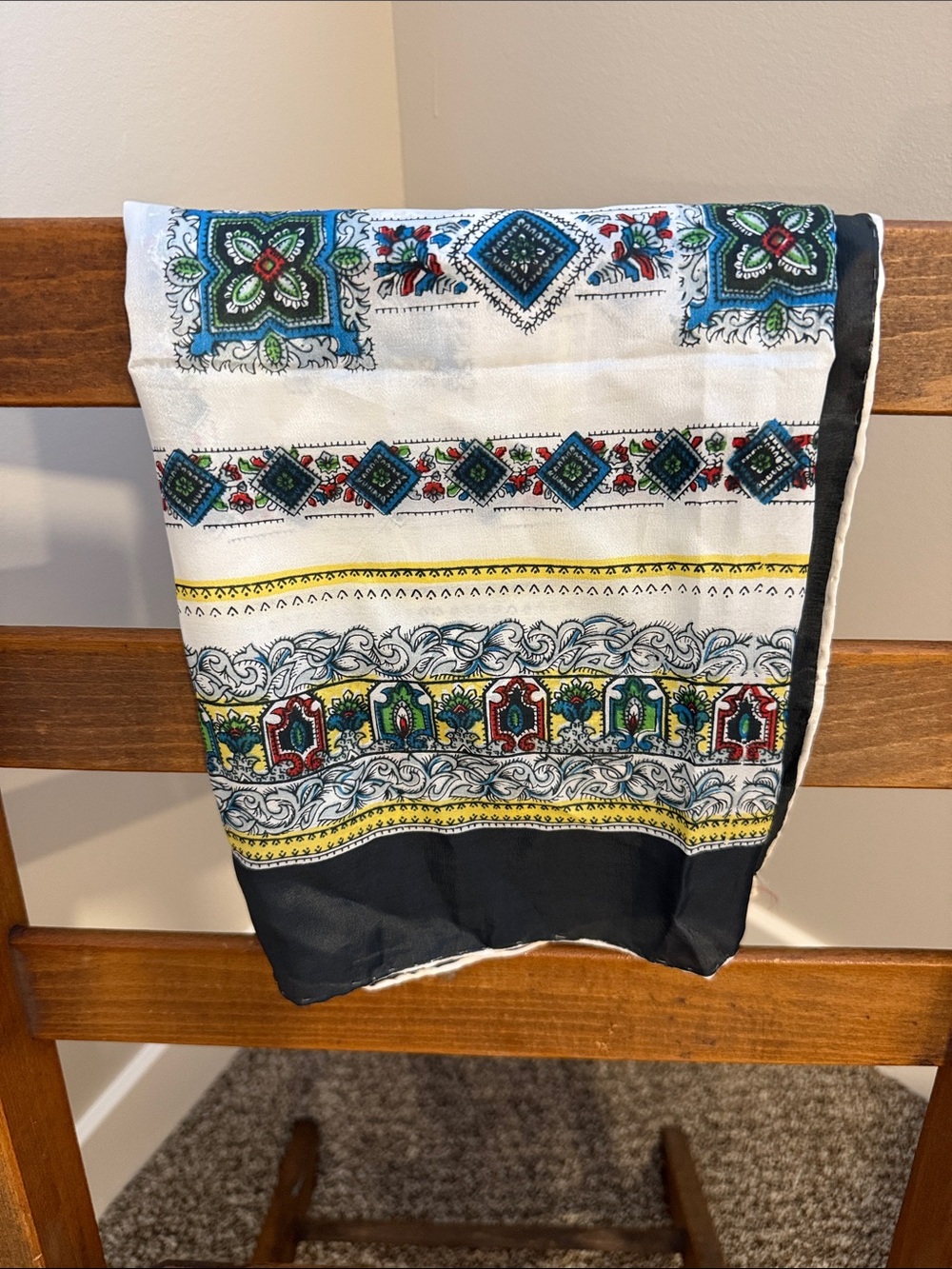 Vintage Paisley/Geometric Printed Scarf